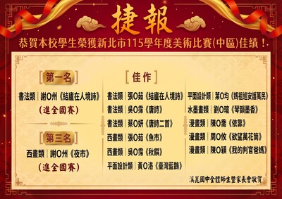 115新北市美術比賽得獎祝賀