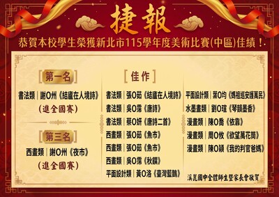 115新北市美術比賽得獎祝賀